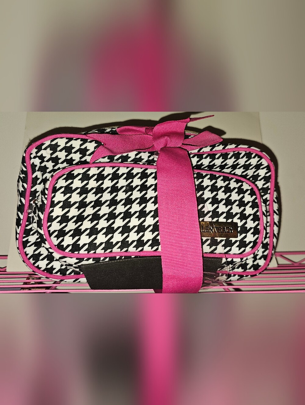 Houndstooth Pattern Cosmetic Bag